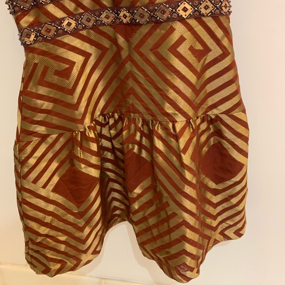 Diane von Furstenberg Brown Beaded Print Night Out Dress - Picture 5 of 11